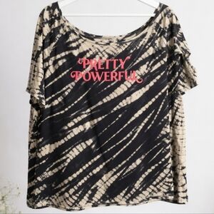 132 Torrid 3 3X Off Shoulder Tee Heritage Slub Powerful Bleach Wash